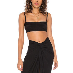 Haight Knit Black Viscose Corset Top Size M